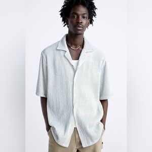 NEW‼️ ZARA MEN VERTICAL TEXTURED SHIRT SIZE S